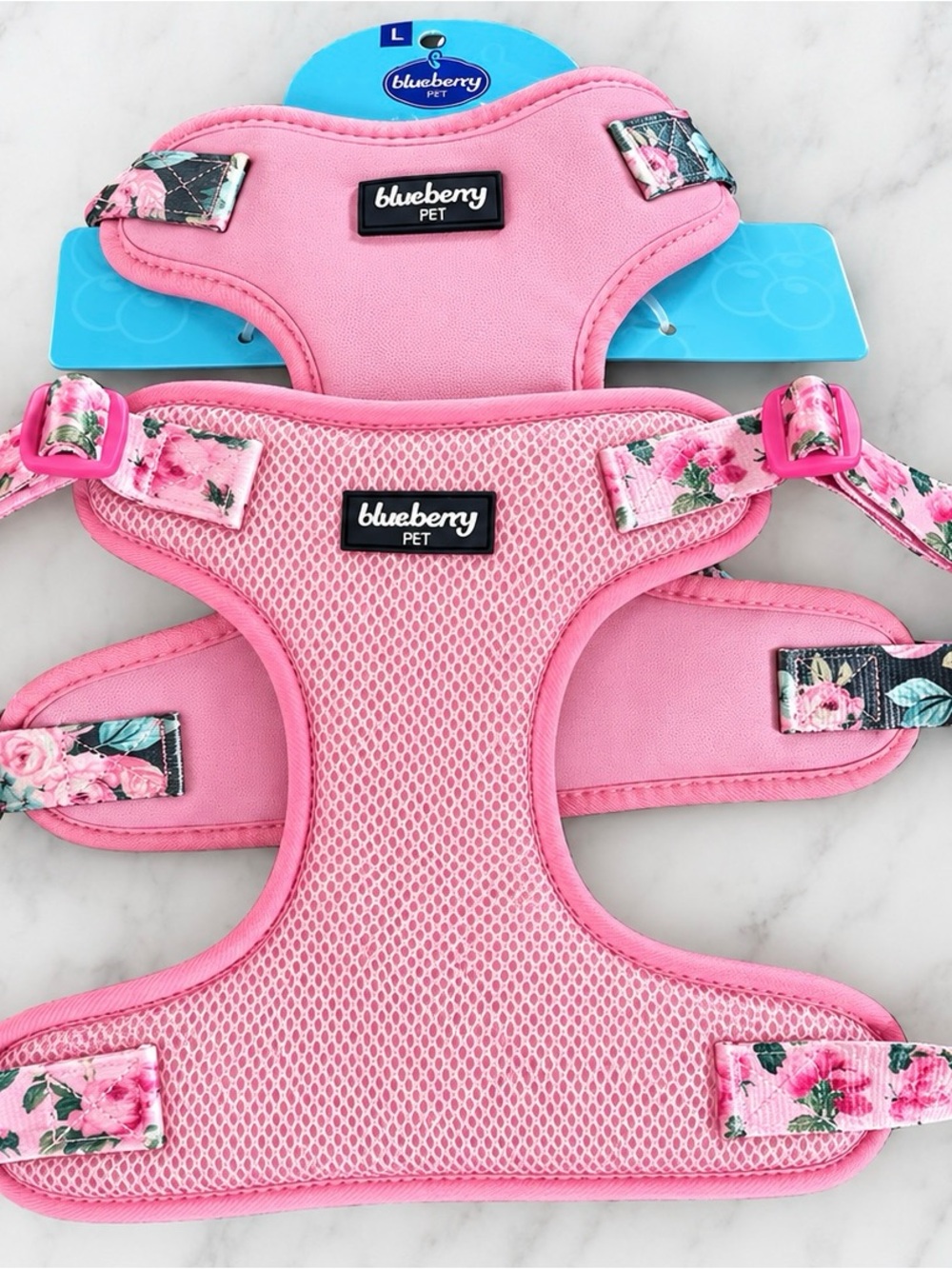 Blueberry Pet Pink Floral Kids Harness - Pink Bundle